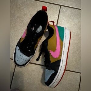Nike Sneakers with Pink Swoosh and Multicolor Accents